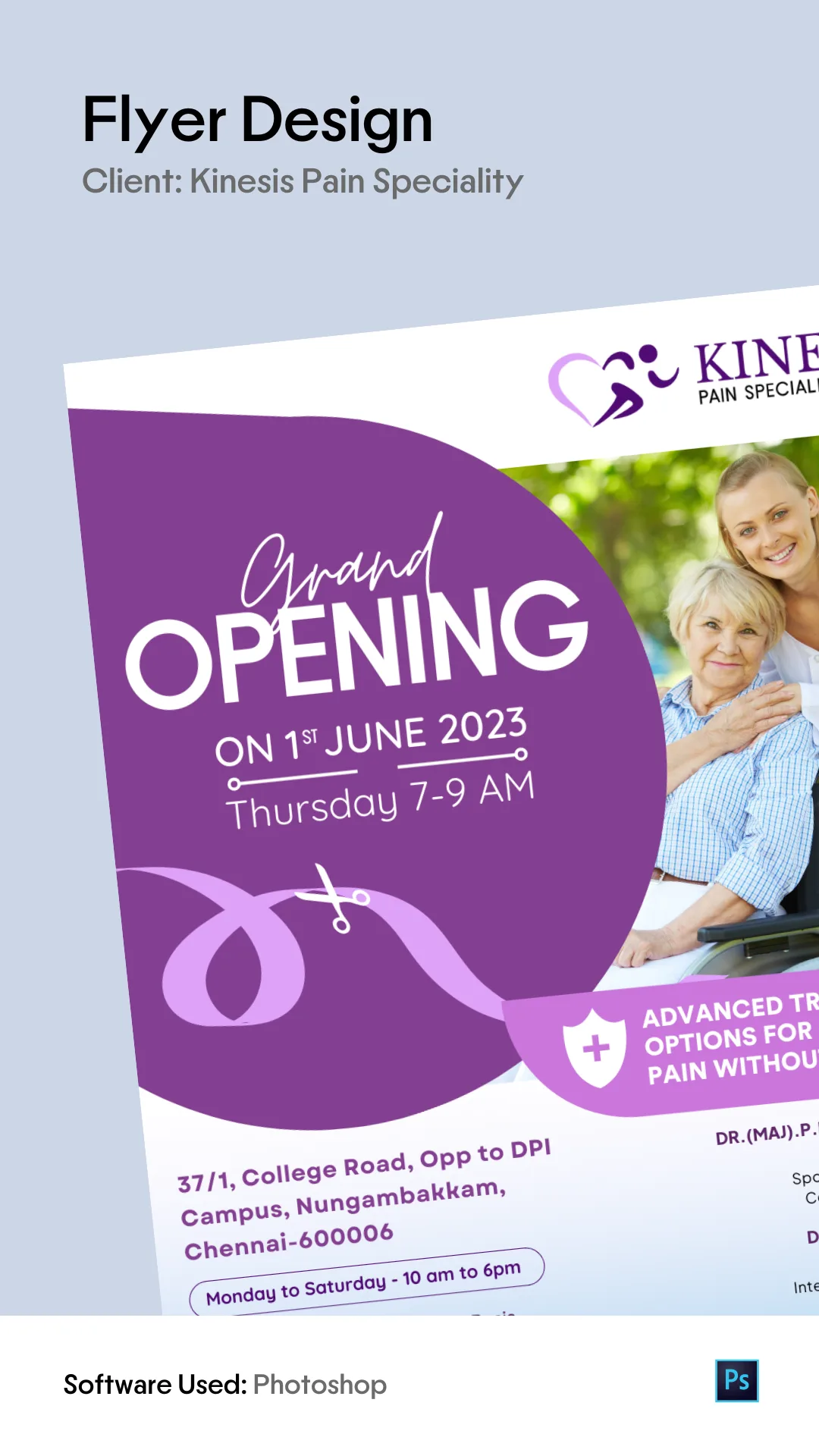 Flyer Design for Kinesis Pain Speciality